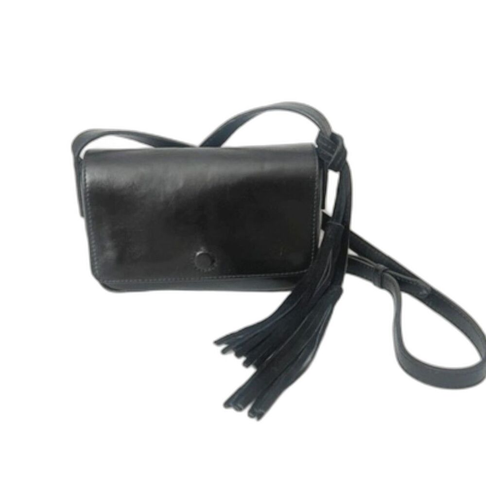 American Eagle The Wander Collection Black Italian Leather Mini Crossbody Bag